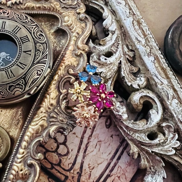 KATE SPADE • First Bloom Crystal Flower Statement Ring - Picture 5 of 5